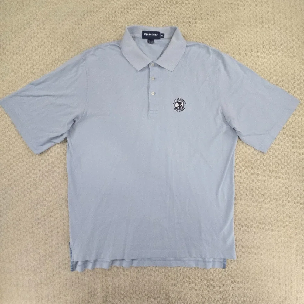 Polo Ralph Lauren Golf Shirt Mens XL Blue Pebble Beach Links Vintage Y2K